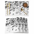thumbnail image 1 of Black Leaves Placemats Set of 6, Summer Botanical Placemats for Dining Table, Place Mats for Kitchen Tabletop, Waterproof Wipeable Dining Table Mats Set, 1 of 9