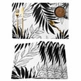 thumbnail image 1 of Black Leaves Placemats Set of 8, Abstract Modern Geometric Lines Simple Art Placemats for Dining Table, Place Mats for Kitchen Tabletop, Waterproof Wipeable Dining Table Mats Set, 1 of 9