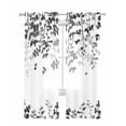 thumbnail image 1 of Black Leaves Sheer Curtains 84 Inch Length 2 Panels Set for Living Room/Bedroom, Summer Botanical Kitchen Curtains with Grommet Semi-Sheer Curtains Drapes Voile Window Treatments 42"x84"x2, 1 of 7