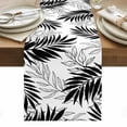 thumbnail image 1 of Black Leaves Table Runner - 48 Inch Long, Kitchen Dining Table Runner Dresser Scarves, Abstract Modern Geometric Lines Simple Art Farmhouse Decor for Coffee Tables Wedding Party Banquet, 1 of 8