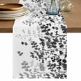 thumbnail image 1 of Black Leaves Table Runner, Summer Botanical Washable Cotton Linen Table Runners 90 Inches Long, Dresser Scarf Runner for Dining/Coffee/Kitchen/Hallway Tables 13''x90'' Farmhouse Abstract Art, 1 of 9