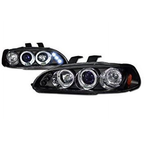 Black Led Halo Rims Projector Head Lights Corner Signal Civic 2D/3D/4D