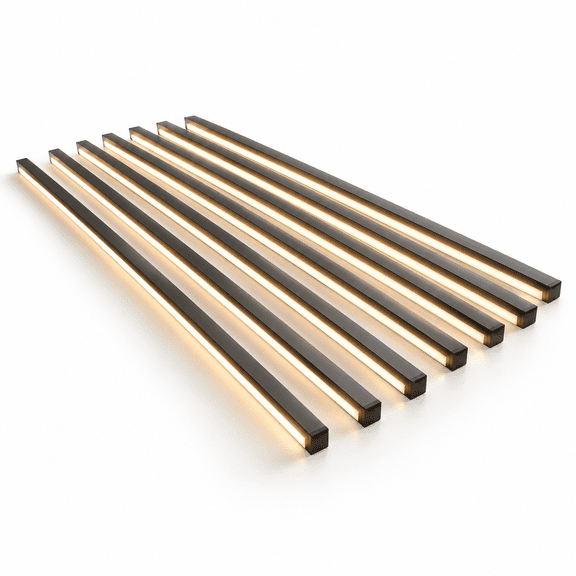 Black Led Recessed Lighting Kit - 8 3000k Warm White Strip Lights With Touch Control Dimmable Self-adhesive Wall Panel For Wood S
