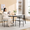 thumbnail image 1 of Black Leg Boucle Dining Chairs, Set of 2 / Beautiful Design for Dining Space, 1 of 6