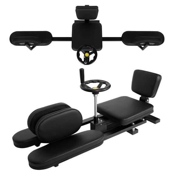 Black Leg Stretcher with 360° Casters & 62.2" Length, Leg Stretching Split Machine with Steel Frame & 330 LBS Capacity, Flexibility Stretching Machine with 6" PU Cushion & 0~240° Range, for Gym, Home