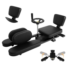 Black Leg Stretcher, Heavy Duty Steel Split Machine with PU Leather Padding, for Home Gym, Dance Training