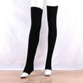 thumbnail image 1 of Black Leg Warmer 31.5 Inch Length Leg Knit Over The Knee Extra Long Winter Soft Thick Thigh High Footless Socks for Women, 1 of 4