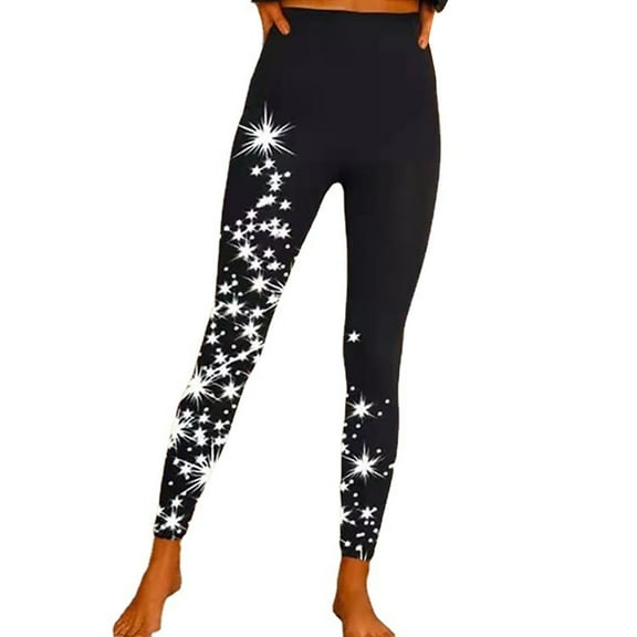 Black Leggings Womens Fashion Tight-fitting High-waisted Super Elastic Print Leggings Women Leggings Size L