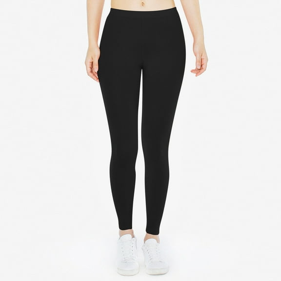 Black Leggings for Women Low Waisted Opaque Soft Yoga Waisted Slim Pants Solid Length Pants