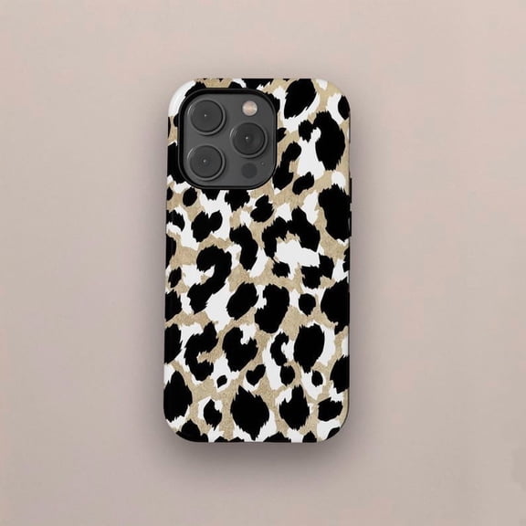 Black Leopard Cheetah Luxury Skin Pattern Dark Jaguar Safari Mode iPhone 11 12 13 14 15 16 17 Pro Max Case