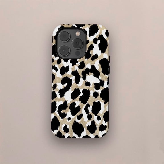 Black Leopard Cheetah Trendy Luxury Animal Skin Pattern Print A1018 Protective Case for iPhone 17 16 15 14 13 12 11 Pro Max