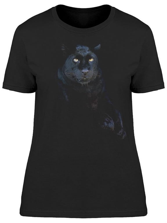 Black Leopard Looking At Front T-Shirt Women -Image by Shutterstock, Female Small