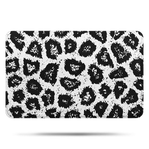 Black Leopard Pattern Bathroom Rugs Mat,Non Slip Microfiber Bathroom Rug,Rubber Backing,Soft Bathroom Mats for Bathroom Floor,Tub and Shower,17x27in(43x68cm)