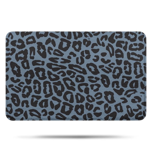 Black Leopard Pattern Bathroom Rugs Mat,Non Slip Microfiber Bathroom Rug,Rubber Backing,Soft Bathroom Mats for Bathroom Floor,Tub and Shower,17x27in(43x68cm)