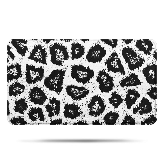 Black Leopard Pattern Bathroom Rugs Mat,Non Slip Microfiber Bathroom Rug,Rubber Backing,Soft Bathroom Mats for Bathroom Floor,Tub and Shower,17x30in(43x75cm)