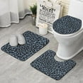 thumbnail image 1 of Black Leopard Pattern Bathroom Rugs Sets 3 Piece,Toilet Cover Set,Absorbent Non Slip Bathroom Mats Sets with U-Shaped Contour Rug Toilet Rug Set, 1 of 5
