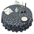 thumbnail image 1 of Black Leopard Pattern Round Tablecloth 60"x60",Wrinkle Wipeable Table Cloth for Kitchen Dining Room Picnic Patio Party, 1 of 6