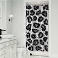 thumbnail image 1 of Black Leopard Pattern Shower Curtain 36"x72" ,Bathroom Decorative Shower Curtains Set with 12 Hooks,Modern Waterproof Washable Shower Curtain, 1 of 6
