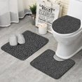 thumbnail image 1 of Black Leopard Print Bathroom Rugs Sets 3 Piece,Toilet Cover Set,Absorbent Non Slip Bathroom Mats Sets with U-Shaped Contour Rug Toilet Rug Set, 1 of 5