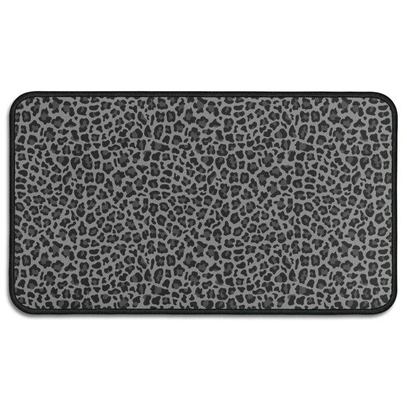 Black Leopard Print Door Rugs,Washable Non Slip Door Mats Indoor,Decorative Door Mats,Entry Mat Indoor for Entrance,Bedroom,Kitchen,Bathroom,30"x17"