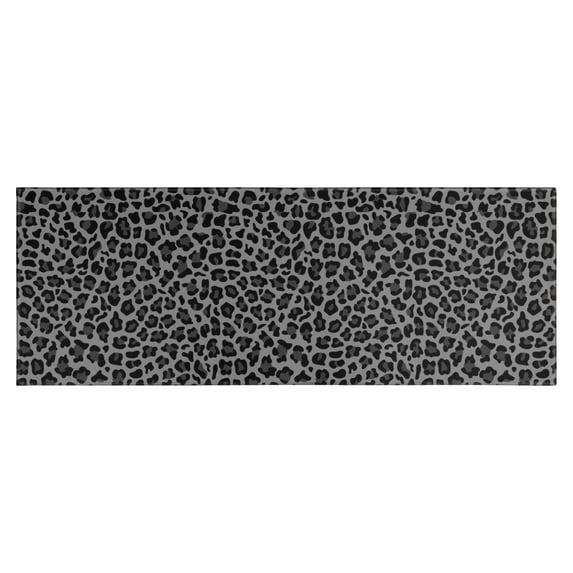 Black Leopard Print Kitchen Rug Mat,Kitchen Runner Rugs Non Skid Washable,Decorative Kitchen Floor Mats for Kitchen,Sink,Laundry,17"X47"