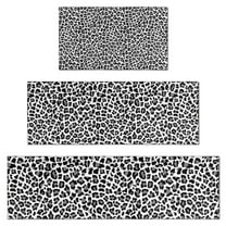 Black Leopard Print Kitchen Rugs Sets Of 3,Kitchen Runner Rugs Non Skid Washable,Decorative Kitchen Floor Mats for Kitchen,Sink,Laundry,17"x30"  17"x47"   17"x59"