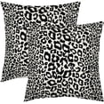 thumbnail image 1 of Black Leopard Print Pillow Covers 18x18 Inch Set of 2 Cheetah Animal Spots Decorative Throw Pillows for Couch Farmhouse Square Pillow Cases Home Decor for Living Room Sofa Bed Porch Outdoor, 1 of 6