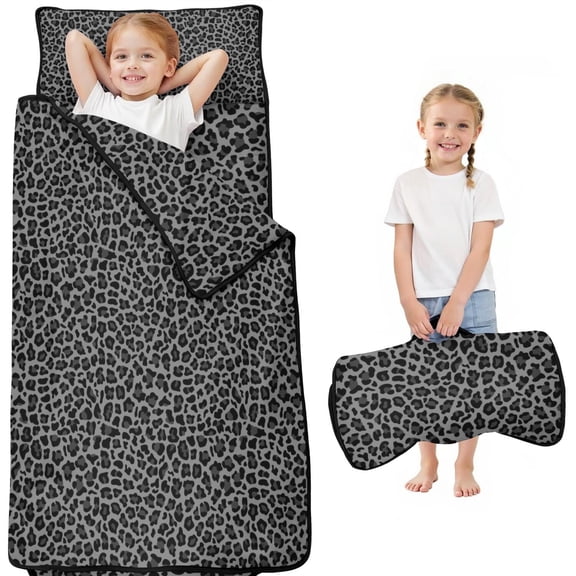 Black Leopard Print Toddler Nap Mats for Kids Preschool,Sleeping Mat Bag or Kids,Toddler Sleeping Bag,Toddler Nap Mat or Daycare