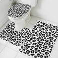 thumbnail image 1 of Black Leopard Stripes Bathroom Rugs Set Retro Black White Animal Print Non Slip Absorbent Soft Bath Mats 3 Piece Set with Bathroom Rug, U-Shaped Floor Mat, Toilet Seat Cover Small Size, 1 of 9