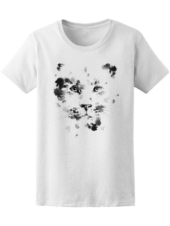 Black Leopard Watercolor T-Shirt Women -Image by Shutterstock, Female XX-Large