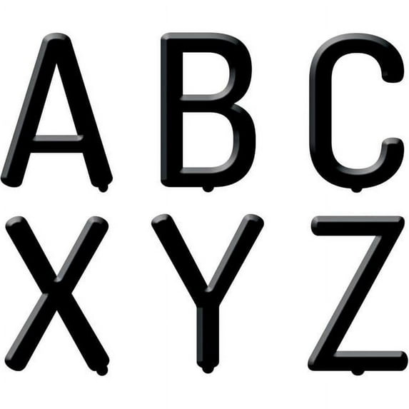 Black Letter Board 2" Uppercase Letter Stickers, 78 Pieces