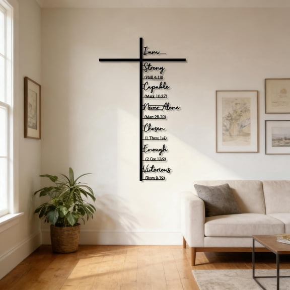 Black Letter Cross Easter Decor, Festive Easter Decoration for Indoor Wall, Sleek Easter Decoration for Living Room, Bedroom or Entryway
