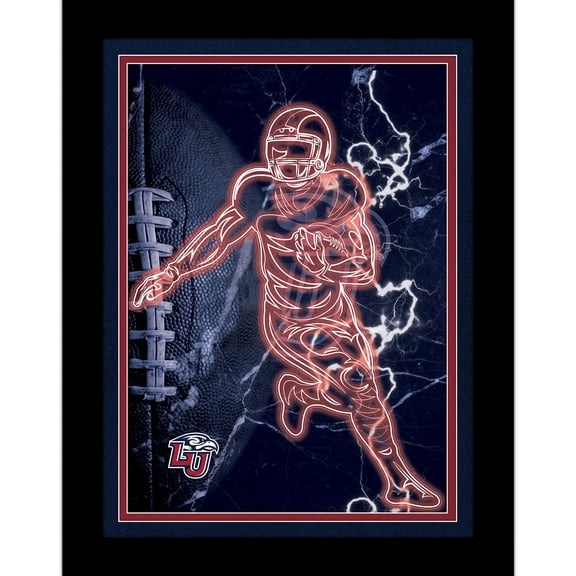 Black Liberty Flames 12'' x 16'' Framed Neon Player Print