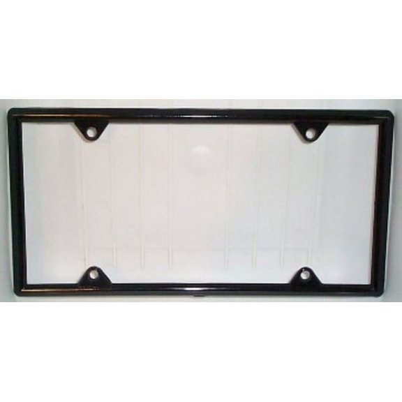 Black License Frame w/Bug Shield and Caps 2 pk