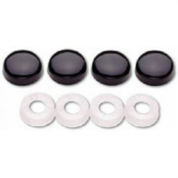 Black License Plate Caps Bolt Covers - Set of 16