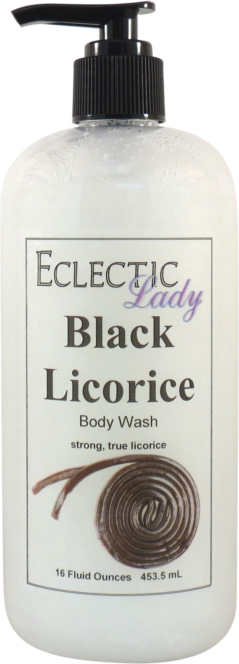 Black Licorice Body Wash by Eclectic Lady, Liquid Shower Gel for Women and Men, 16 Ounces