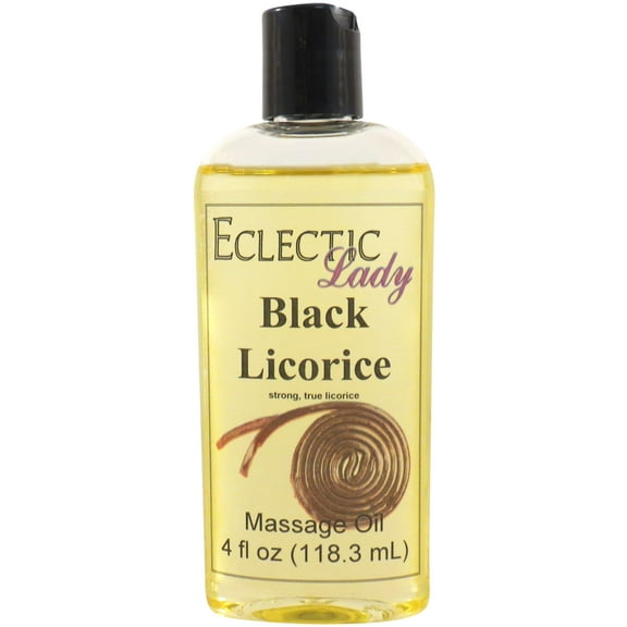 Black Licorice Massage Oil by Eclectic Lady, 4 oz, Sweet Almond Oil and Jojoba Oil