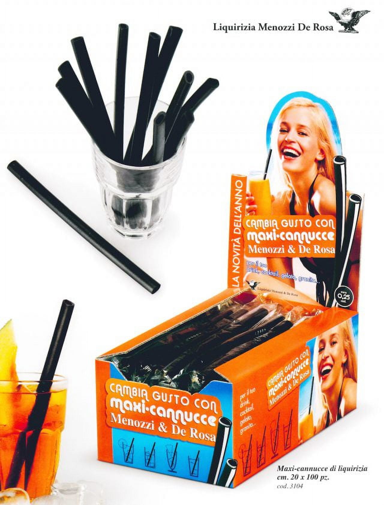 Black Licorice Straw 20cm CANNUCCE MAXI DI LIQUIRIZIA (50 pcs)