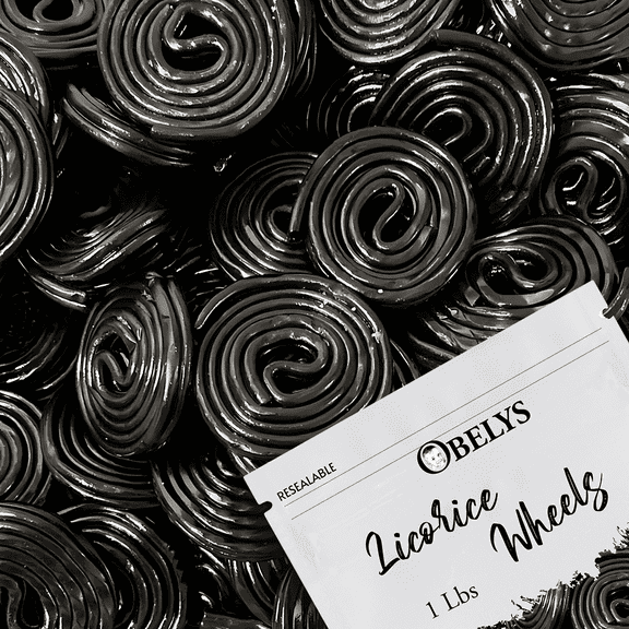 Black Licorice Wheels | 1 Pound (16oz) Bag | Classic Rich Licorice Flavor, Soft & Chewy Texture - Perfect for Snacking & Gifting Nostalgic Treat for Licorice Lovers