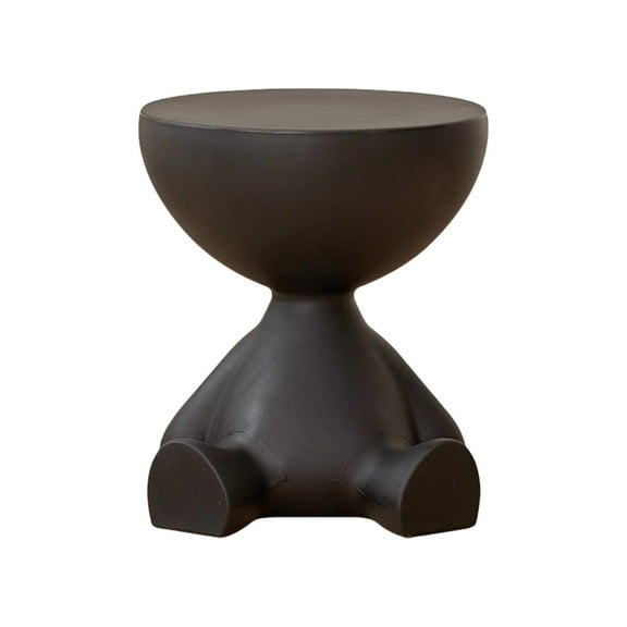 Black Lift Lid Storage Nightstand For Bedroom Living Room Sofa Side Table With Inverted Bowl Design Plastic Construction For Books Remote Or Tablet Storage 16.14 X 15.56 Inch