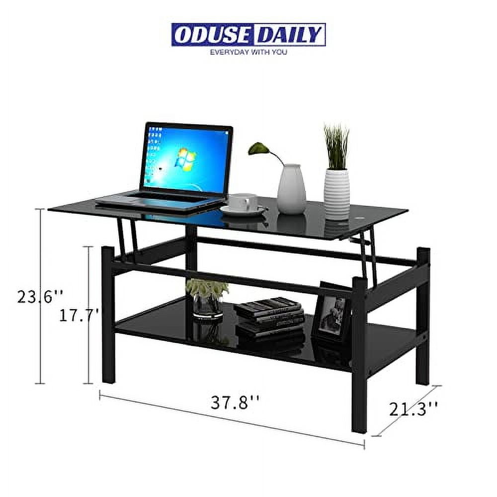 Black Lift Top Coffee Table, Black Glass Coffee Tables for Living Room ...