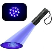 Black Light, 1 Pc UV Handheld Blacklight Flashlights 12 Led 395nm Mini Light Torch Detector for Pets Urine and Stains