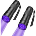 thumbnail image 1 of Black Light, 2 Pcs UV Handheld Blacklight Flashlights 12 Led 395nm Mini Light Torch Detector for Pets Urine and Stains, 1 of 6