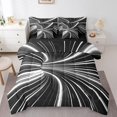 thumbnail image 1 of Black Light Bed in a Bag Queen Comforter Set 7 Piece,3D Ombre Geometric Bedding Sets,Gradient Black White Grey Modern Striped Circle Swirl Sheet Set,Geometry Stripes Line Bed Set, 1 of 6
