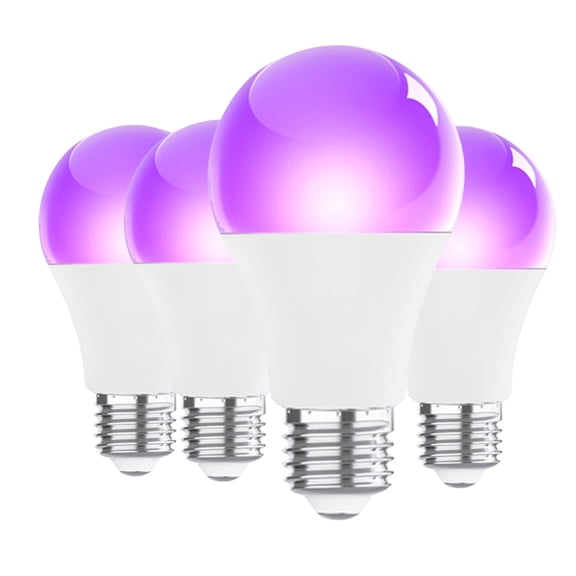 Black Light Bulbs, A19 9W (75Watt Equivalent) E26 Base LED Blacklight, UVA Level 380-400nm,Party Bulb,Glow in The Dark for Body Paints,Neon Glow,Painting,Birthday Party,Halloween,Christmas - 4 Pack