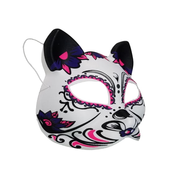 Black Light Cat Gato Masquerade Mardi Gras Halloween Mask