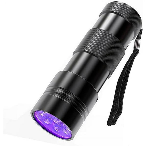 Black Light Flashlight, 12LED 395nm UV Handheld Black Light, Mini Torch Light, Dogs Urine Detector for Dry Urine Stains, Bed Bugs and Scorpions,Black