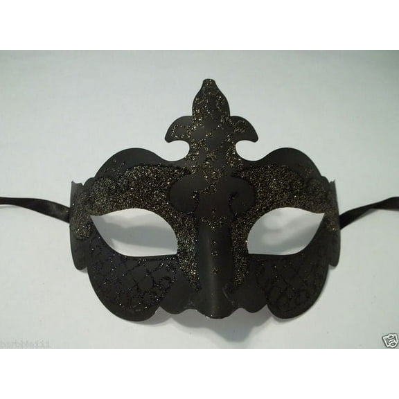 Black Light Gold Glitter Venetian Masquerade Costume Mask Halloween Party