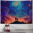 thumbnail image 1 of Black Light Planet Tapestry Astronaut Tapestry Love Tapestry UV Reactive Tapestry Wall Tapestry for Bedroom, 1 of 6