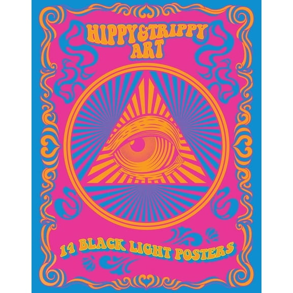Black Light Poster Book Hippy & Trippy Art: 14 Black Light Posters, (Paperback)